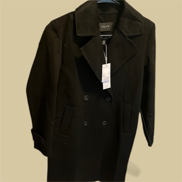 Ever New black pea coat Hand stitched, size 2 warm beautiful coat! Jane Felled - Picture 7 of 7